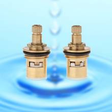 2 Pcs Faucet Replacement Brass 1/4 Turn G1/2" Ceramic Disc Cartridge Hot Cold Tap Valve 2024 - buy cheap