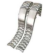 Beafiry pulseira de relógio 20mm 22mm borda arco aço inoxidável pulseiras pulseira cinto para omega seamaster para homem feminino 2024 - compre barato