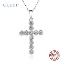 Женская подвеска в форме Креста CLUCI, из стерлингового серебра 925 пробы с цирконами, без цепочки, DP033SB 2024 - купить недорого