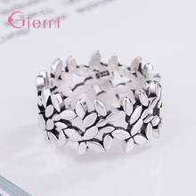 Hot Selling Leaves Shape Elegant Open Finger Rings Genuine 925 Sterling Silver Wedding Rings For Women Girls Engagement Birthday 2024 - buy cheap