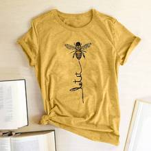 Hillbilly Women Bee Kind T-shirt Aesthetics Graphic Short Sleeve Cotton Polyester T Shirts Female Camisetas Verano Mujer 2020 2024 - buy cheap