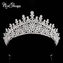 NiuShuya Luxury Bridal Crystal Headdress Crown Vintage Princess Queen Parade Graduated Zirconia Headdress Wedding Hair Accessori 2024 - buy cheap