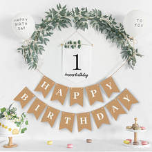 Decoración de feliz cumpleaños, Banner de papel Kraft, globos blancos con letras, globos de látex, guirnalda, suministros para Baby Shower 2024 - compra barato