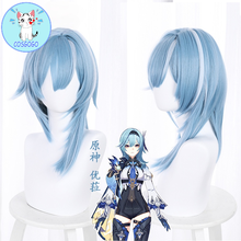 Anime Genshin Impact Eula Wig Cosplay Costume Women 38cm Blue Heat Resistant Synthetic Hair Wigs Halloween Carnival Role Play 2024 - buy cheap