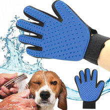 Luva de silicone para escovar gatos e cães, desembaraça, escova para limpeza de animais de estimação 2024 - compre barato