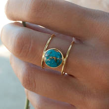 Bohemia simples azul pedra anéis para as mulheres moda jóias estilo étnico estética geométrica dedo anel de casamento festa presente feminino 2024 - compre barato