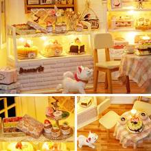 3D Wooden Mini LED Doll House Furniture DIY Assembly Miniature Model Dollhouse Toys Table Decor for Children Birthday Xmas Gifts 2024 - buy cheap