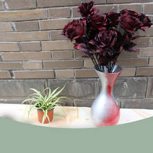 Rosa Negra falsa grande, flores artificiales de seda de una sola rama, rosas de tallo largo para decoración de boda de Hotel 2024 - compra barato