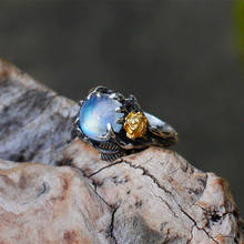 Винтажное женское белое круглое кольцо с лунным камнем, очаровательный серебристый лист, обручальные кольца для женщин, изысканная Золотая обручальное кольцо с цветком 2024 - купить недорого