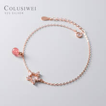 Colusiwei Fashion 925 Sterling Silver Pink Crystal Pearl Twinkle Star Charm Bracelet for Women Luxury Wedding Fine Jewelry Gift 2024 - buy cheap