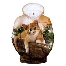 popular 3D Christmas fashion animal  Cat men and women hoodies spring  autumn casual pullovers Harajuku sweatshirts 2024 - buy cheap