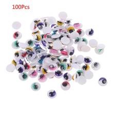 Ojos con pestañas autoadhesivas de colores mezclados, 100 unidades, para muñeco de oso de peluche, artesanía DIY, 6mm/7mm/8mm/10mm/12mm/15mm/18mm/20mm 2024 - compra barato