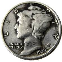 US Mercury Dime 1929 PSD Silver Plated Copy Coins 2024 - buy cheap