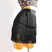 Latin Dance Skirt Women Black Three-Layer Fringed Skirts Samba Tango Cha Cha Rumba Dancing Clothes Latin Practice Wear DN6344 2024 - buy cheap