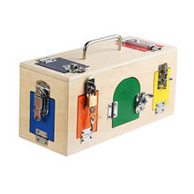Crianças montessori educacional prático brinquedo de madeira trava caixa pré-escolar 2024 - compre barato