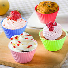 Molde de silicone reutilizável para muffin, forma para cupcake, forro, forma redonda, ferramentas para bolo, utensílios para assar, ferramentas de pastelaria, molde para bolo com 10 peças 2024 - compre barato