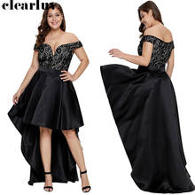 Deep V-neck Prom Dress Black Elegant Women Party Dresses 2019 Plus Size Short Sleeve Vestidos De Gala Trailing Prom Gowns T017 2024 - buy cheap