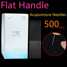 Flat Handle Acupuncture Needle 500 Disposable Acupuncture Needle With Tube Sterile Needle beauty massage needle 2024 - buy cheap