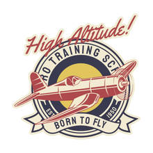 Interesting High Altitude BORN TO FLY Vintage Airplan&Car Sticker PVC Decal 2024 - buy cheap