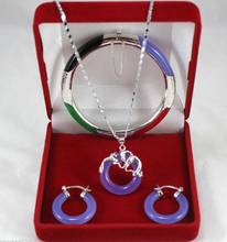 Free Shipping  Set jade Bangle Earring Pendant Fashion Wedding Party Jewellery 2024 - buy cheap