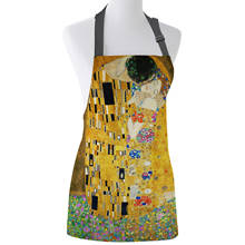 Delantal ajustable Gustav Klimt The Kiss para cocina, Chef para babero de restaurante, Bar, Unisex, delantales de lona para mujeres, hombres y niños 2024 - compra barato