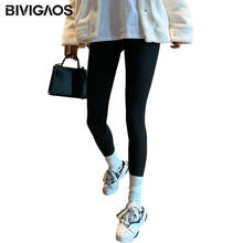 BIVIGAOS Cotton Solid Color Leggings Women Spring Autumn Elastic Leggings Trousers Casual Workout Leggings Womens Clothing 2024 - buy cheap