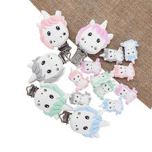 Chenkai 50PCS BPA Free DIY Silicone Unicorn Teether Clip Baby Animal Pacifier Dummy Nursing Soother Sensory Toy Gift Accessories 2024 - buy cheap