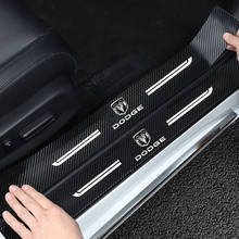 NEW 4PCS For Dodge Challenger black carbon fiber sticker car door sill protection sticker anti-collision scratch protection film 2024 - buy cheap