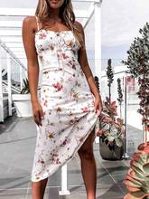 Yinlinhe vestido branco floral de verão, veste feminina sensual para o verão, roupa longa sem costas com cintura alta e estilo francês, 1508 2024 - compre barato