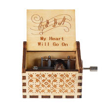 Caja de música tallada a mano, caja de música Titanic "My Heart Will on", regalo de San Valentín, regalo de cumpleaños 2024 - compra barato