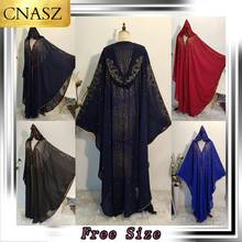 2020 новый дизайн Рамадан мусульманская абайя роскошный арабский рукав летучая мышь халат со стразами платье Модное Элегантное 2024 - купить недорого