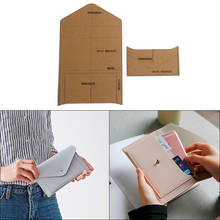 1 conjunto faça você mesmo modelo de papel kraft, bolsa de mão criativa moderna carteira de couro padrão artesanal faça você mesmo estêncil costura padrão 18cm * 11cm 2024 - compre barato