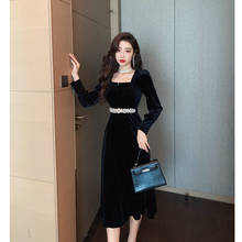 COIGARSAM Women one-piece dress korean New Dresses Black 8951 2024 - buy cheap