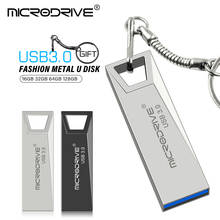 Unidad flash USB 3,0, Pendrive de metal plateado/Negro, 16GB, 32GB, 64GB, disco U 2024 - compra barato