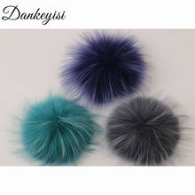 DANKEYISI 100% Real Fur Pompoms 15cm DIY Raccoon And Fox Fur Pom Poms Fur Balls For Caps Scarf Clothes Accessories 5Pcs /lot 2024 - buy cheap