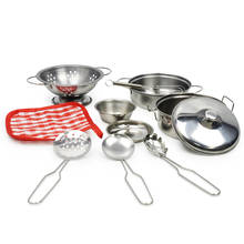 Juego de utensilios de cocina de acero inoxidable para niños, juguetes de cocina para niños, 10 Uds. 2024 - compra barato