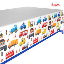 108cm*180cm Cartoon Car Disposable Tablecloth Construction Vehicle Table Cover Baby Shower Kids Birthday Party Decor Supplies 2024 - buy cheap