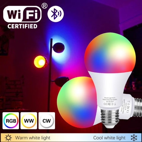 Smart Light Bulbs 20W Dimmable RGB Led Lamp AC85-265V WiFi Compatible With Alexa Google Home Light or IR Remote Control Magic 2022 - buy cheap