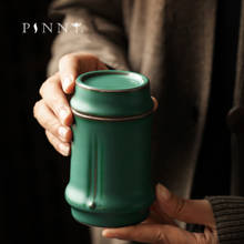 Pinny bambu festivalgrosseira cerâmica pote de chá cerâmica estilo japonês chá caddy retro recipientes de armazenamento frasco selado 2024 - compre barato