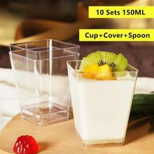 150ML Disposable Pudding Cup Cake Cup With Spoons Mini Dessert Cups Appetizer Bowls Tasting Parfait Tumblers For Restaurant Bar 2024 - buy cheap