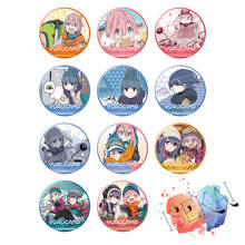 Alfinetes do anime yuru, alfinetes de broche de metal 2024 - compre barato