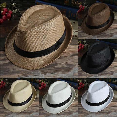 Шляпа соломенная унисекс, складная Панама, с широкими полями, летняя, Пляжная, ковбойская шляпа от солнца 2022 - купить недорого