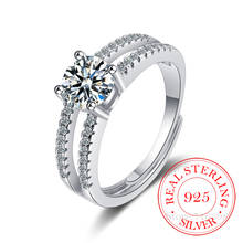 Обещаем 925 стерлингового серебра Классический Обручальное кольцо AAA + Кубического циркония кольца для женщин ювелирные изделия для невесты Подвески принцессы Bijoux (украшения своими руками) 2024 - купить недорого