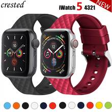 Silicone Strap for Apple watch 5 band 44mm 40mm iwatch band 38mm 42mm Rhombic pattern watchband bracelet Apple watch 4 3 2 1 38 2024 - buy cheap