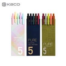 Kaco sinal caneta gel 0.5mm recarga tinta suave escrita durável assinatura caneta 5 cores cor do vintage macarons presente conjunto 2024 - compre barato