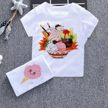 Camiseta divertida de helado para bebé, camisetas de dibujos animados para niñas, diseño de cuello redondo, camisetas de moda para niños 2024 - compra barato
