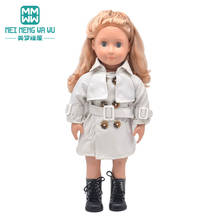 Clothes for doll fit 45 cm American doll accessories Fashion double-breasted coat, dress Girl's gift 2024 - buy cheap