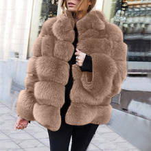2019 Super Warm Winter Faux Fox Fur Coat Women Plus Size Thick Solid Jacket Casual Casual Outwear Fake Fur Warm Overcoat Female 2024 - buy cheap