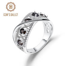 GEM'S балетное 925 пробы, Серебряное женское кольцо с разрезом, юбилей, 0.84Ct, натуральный дымчатый кварц, драгоценный камень, кольца, хорошее ювелирное изделие 2024 - купить недорого