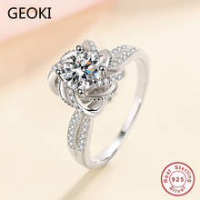 Geoki 925 Sterling Silver 1-2 Ct Pefect Rose Cut D Color VVS1 Passsed Diamond Test Moissanite Ring Luxury Engagement Jewelry 2024 - buy cheap